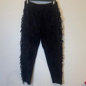 Smiths Aspen Black Suede Fringe Pants